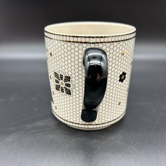 Anthropologie Bistro Tile Margot Monogram "A" Coffee Mug Decorated Stoneware - Picture 8 of 9
